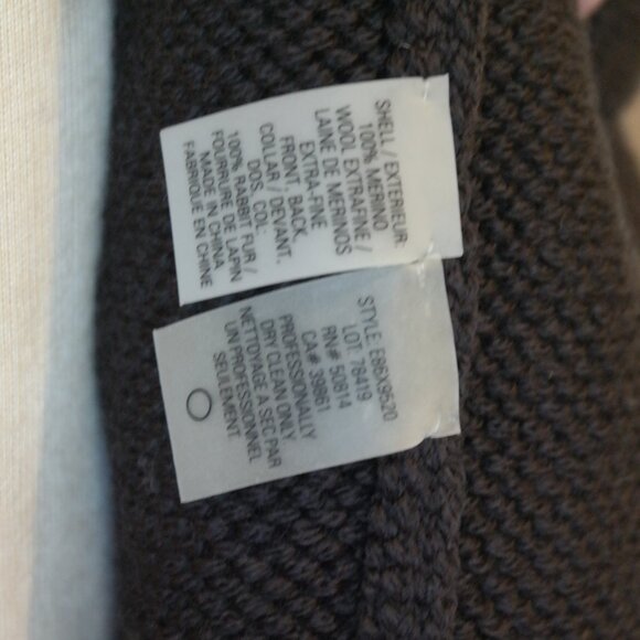 Elie Tahari Oriana Sweater Dress Womens Size Large Merino Wool Rabbit Fur - Picture 11 of 12